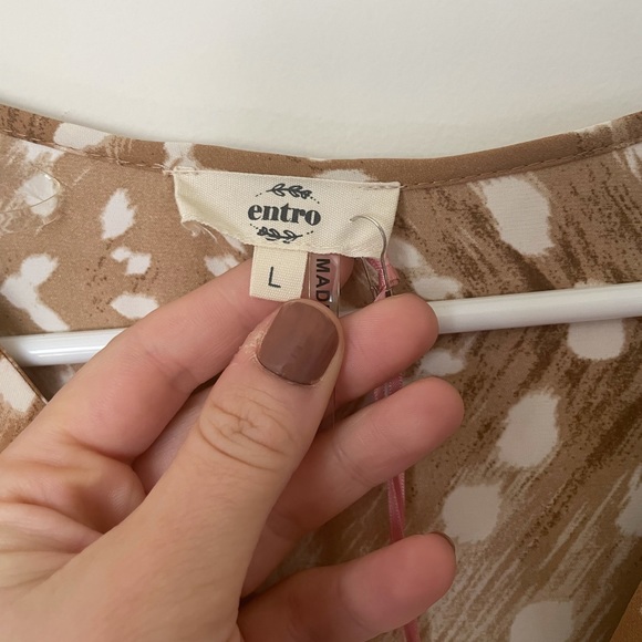 NWT Tan Abstract Print Dress - Picture 2 of 5